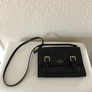 Kate Spade black leather crossbody bag